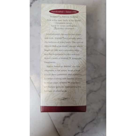 Hallmark Dolls of the World Native American Barbie 1996 Christmas tree ornament - Picture 7 of 8